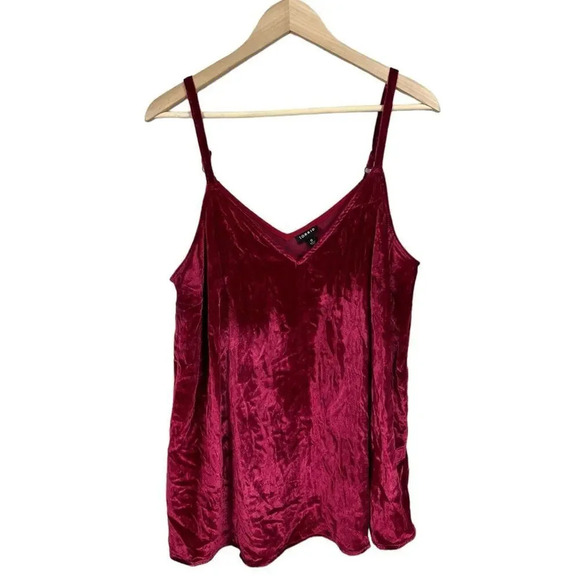 Torrid Sophie Velvet Swing Cami Jester Red Size 0 Viscose Nylon Adjustable Wm’s - Picture 3 of 8